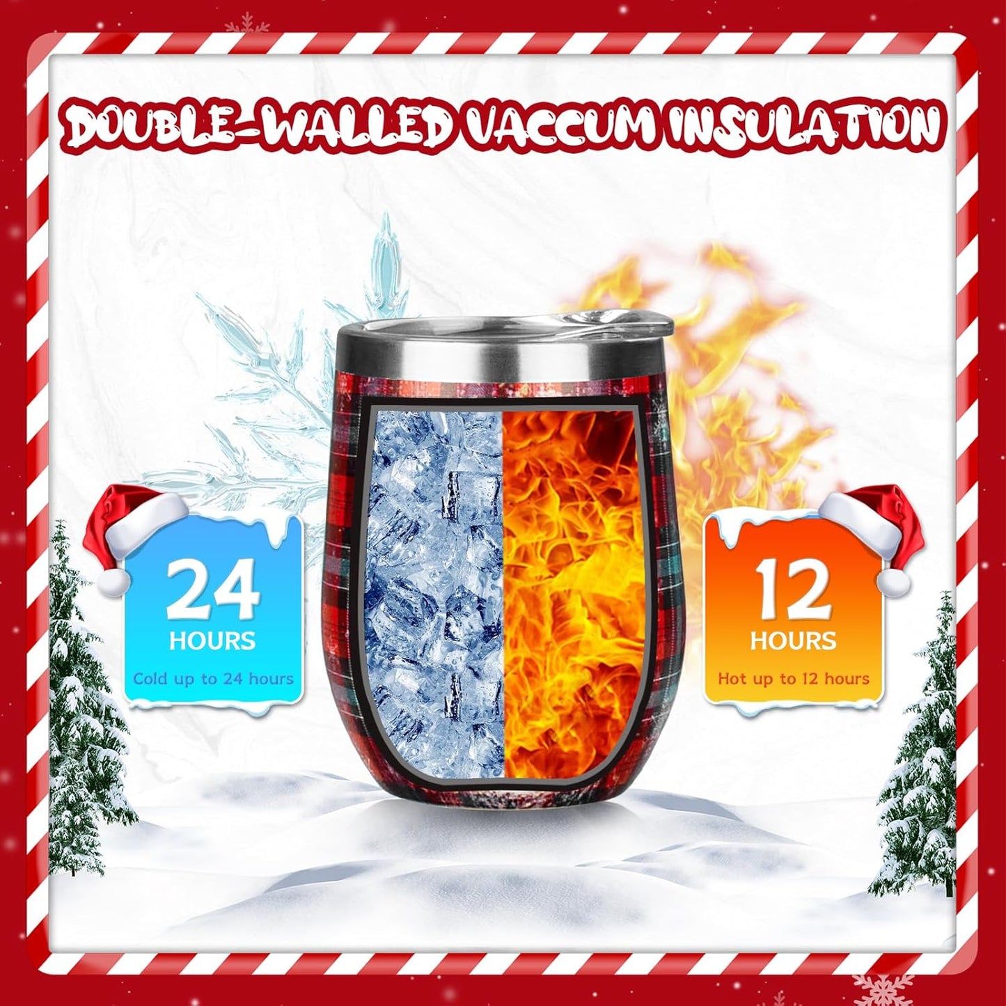 12oz/4 Pack Wine Tumbler Glasses with Lid Stemless Double Wall Vacuum Stainless Steel Travel Tumbler Keeping Cold & Hot for Wine,Coffee,Cocktails,Drinks-Family and Gifts (Multi color-dark)