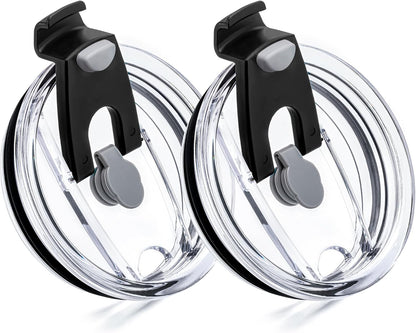 30oz Tumbler Lids,Replacement Lids for 30oz Yeti Tumbler, Ozark Trail and More,2 Pack Spill Proof Lids,Cover for 30 OunceTumbler,Cup (Black 2pack)