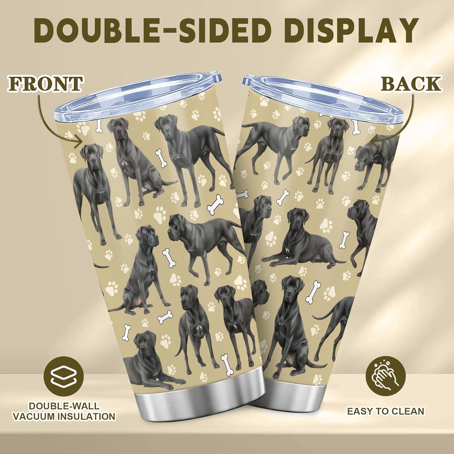 Beagle Gifts for Women Men, 40oz Stainless Steel Insulated Tumbler Travel Cup Mug, Funny and Unique Beagle Gifts for Dog Lover - Colors B