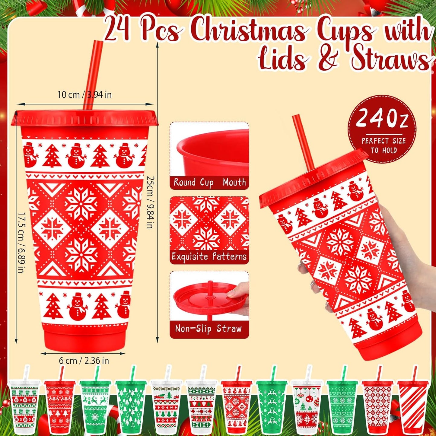Feifeiya 72 Pcs/ 24 Set Bible Verse Gifts Bulk 24 oz Father's Day Christian Plastic Tumbler with Lids and Straws Inspirational Prayer Notepads Religious Pen Church Cups Gift for Christian Party Favors