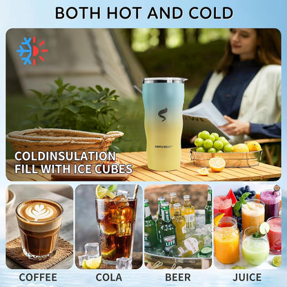 20Oz Insulated Tumbler With Straw And Lid, Stainless Steel Coffee Cup, Double Wall Vacuum Travel Mug,Spill proof Iced Coffee Tumbler, Beach tumbler, Green Red Tumbler