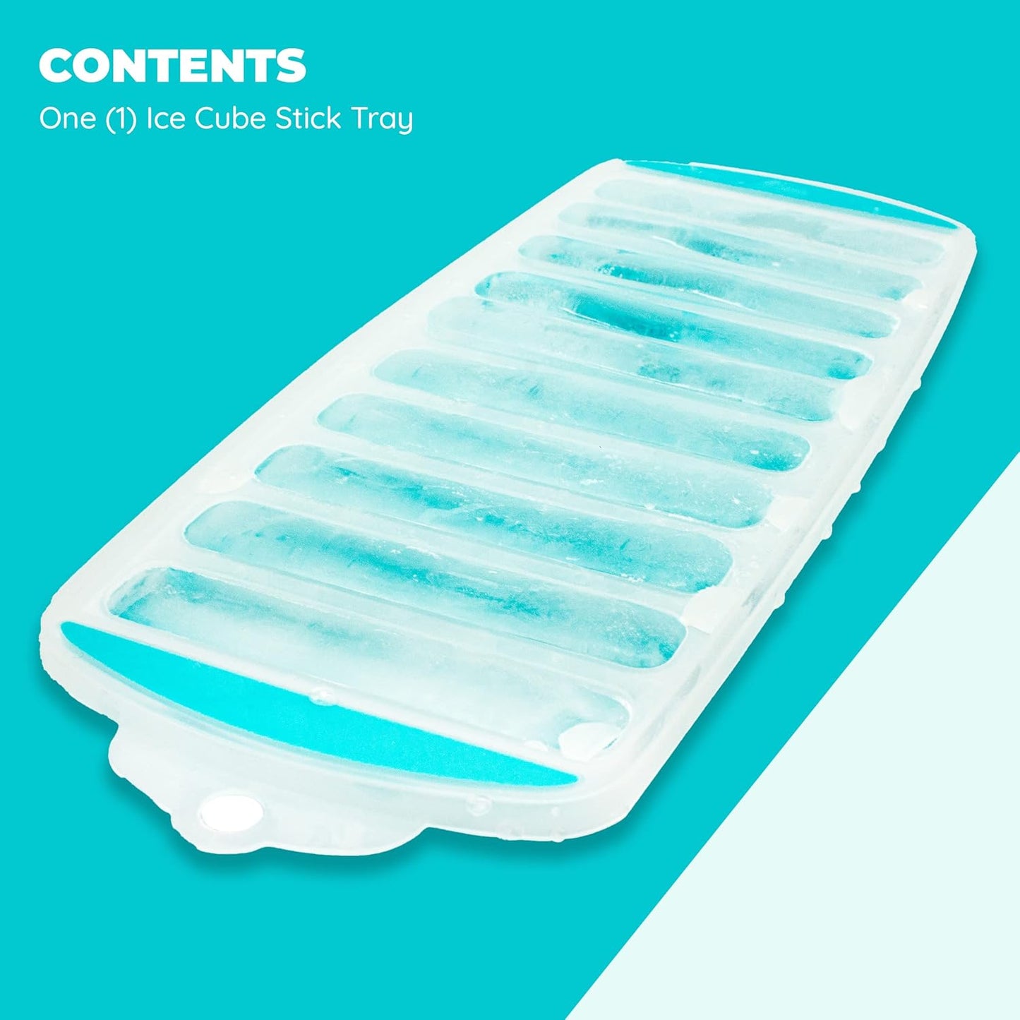 Jacent Resusable Silicone and Plastic Water Bottle Ice Cube Stick Tray, Easy Push & Pop Ice Cubes for Water Sports Bottle: 1 (ONE) Pack Water Bottle Ice Cube Stick Tray