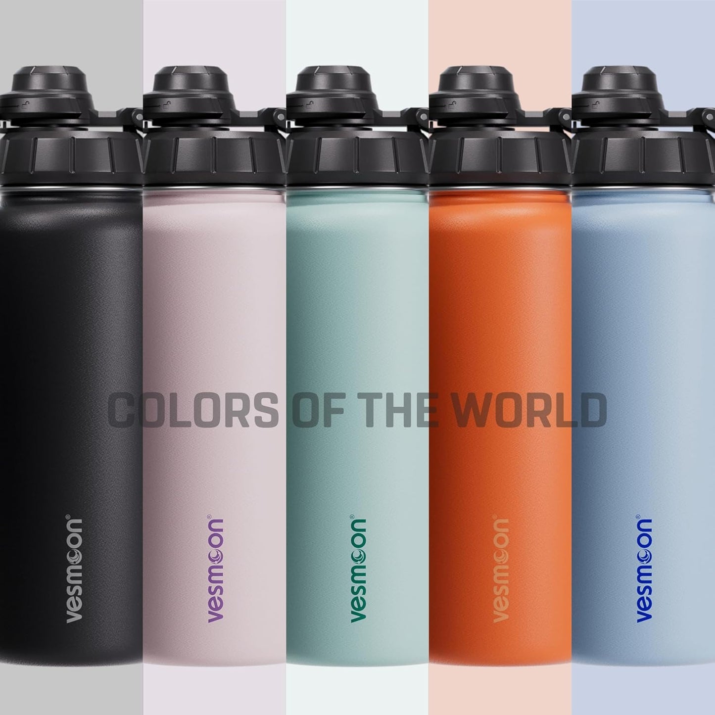 Vesmoon Vessence 24 Oz Stainless Steel Tea Infuser Bottle for Loose Leaf Tea, Water, Herbs, Fruits - Triple Layered Insulated, Leak Proof Bottle with Lid and Clip Handle - 24 Hours Hot/Cold