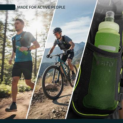 FITLY Soft Flask - Shrink As You Drink Soft Water Bottle for Hydration Pack - Folding Water Bottle Ideal for Running, Hiking, Cycling, Climbing & Rigorous Activity