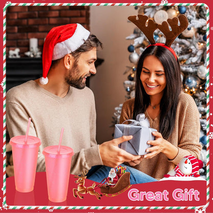 24 Pack Plastic Tumblers with Lids and Straw, Reusable Cups with Lids and Straws Colorful Cups for Cold Drink Iced Coffee, Plastic Tumbler Bulk for Party Birthday Gifts (24 oz, Stylish Colors)