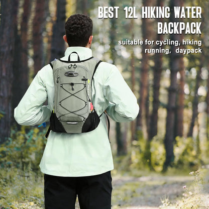 Lightweight Hydration Backpack, Running Backpack with 2L Water Bladder, Hydro Water Daypack for Cycling Hiking Rave for Men Women