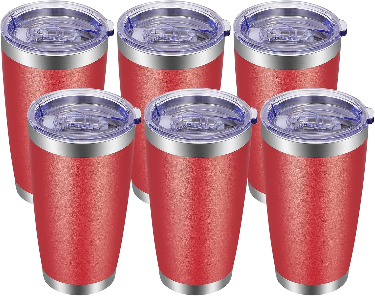VEGOND 20oz Tumbler with Lid and Straw Stainless Steel Tumbler Cup Bulk Vacuum Insulated Double Wall Travel Coffee Mug Powder Coated Coffee Cup, Black, 12 Pack