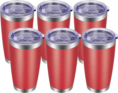 VEGOND 20oz Tumbler with Lid and Straw Stainless Steel Tumbler Cup Bulk Vacuum Insulated Double Wall Travel Coffee Mug Powder Coated Coffee Cup, Black, 12 Pack