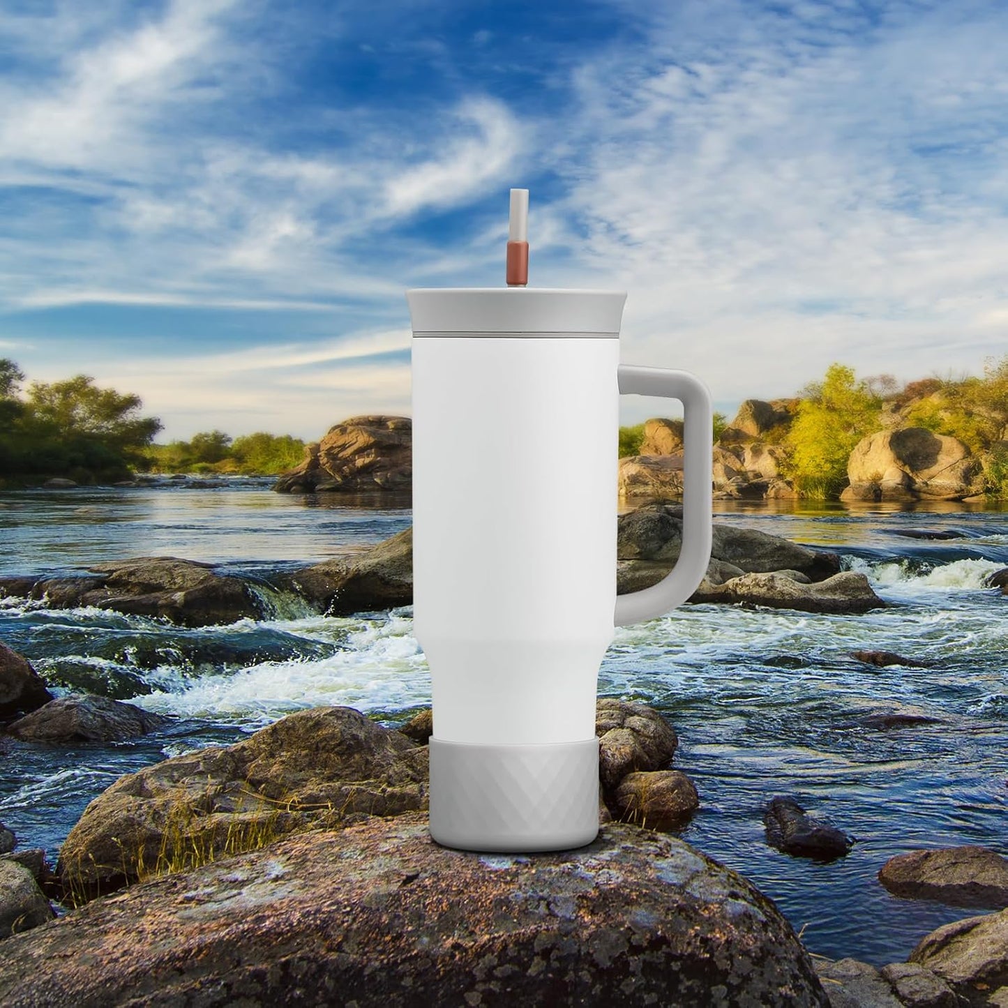 Silicone Boot for Owala 40 oz Tumbler with Handle, Anti-Slip Protective Sleeve for Stainless Steel Triple Layer Insulated Travel Tumbler Accessories