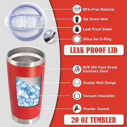 20 oz Tumbler Coffee Travel Tumblers Bulk with Lid Stainless Steel Double Wall Vacuum Insulated Mug Powder Coated Cups fit Car Cupholder for Hot and Cold - Stainless Steel, 4Pack