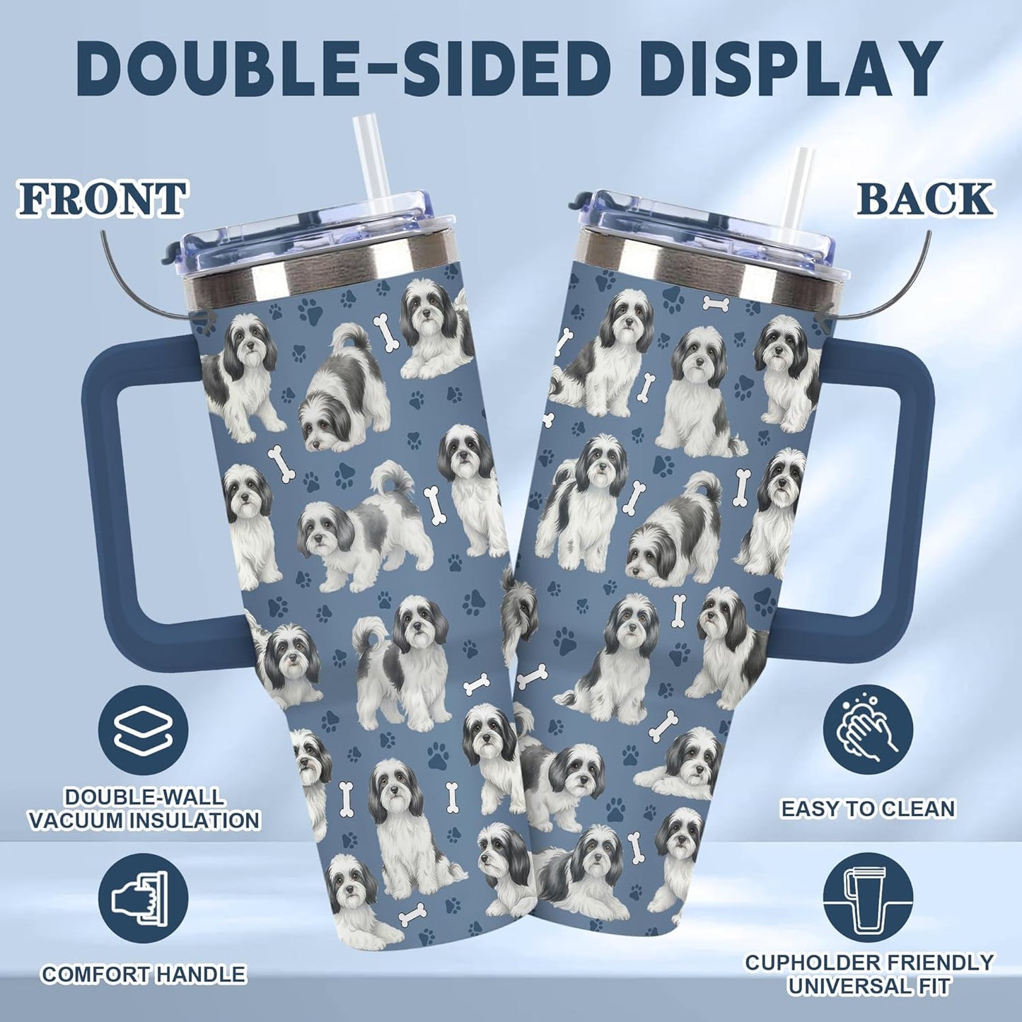 Beagle Gifts for Women Men, 40oz Stainless Steel Insulated Tumbler Travel Cup Mug, Funny and Unique Beagle Gifts for Dog Lover - Colors A