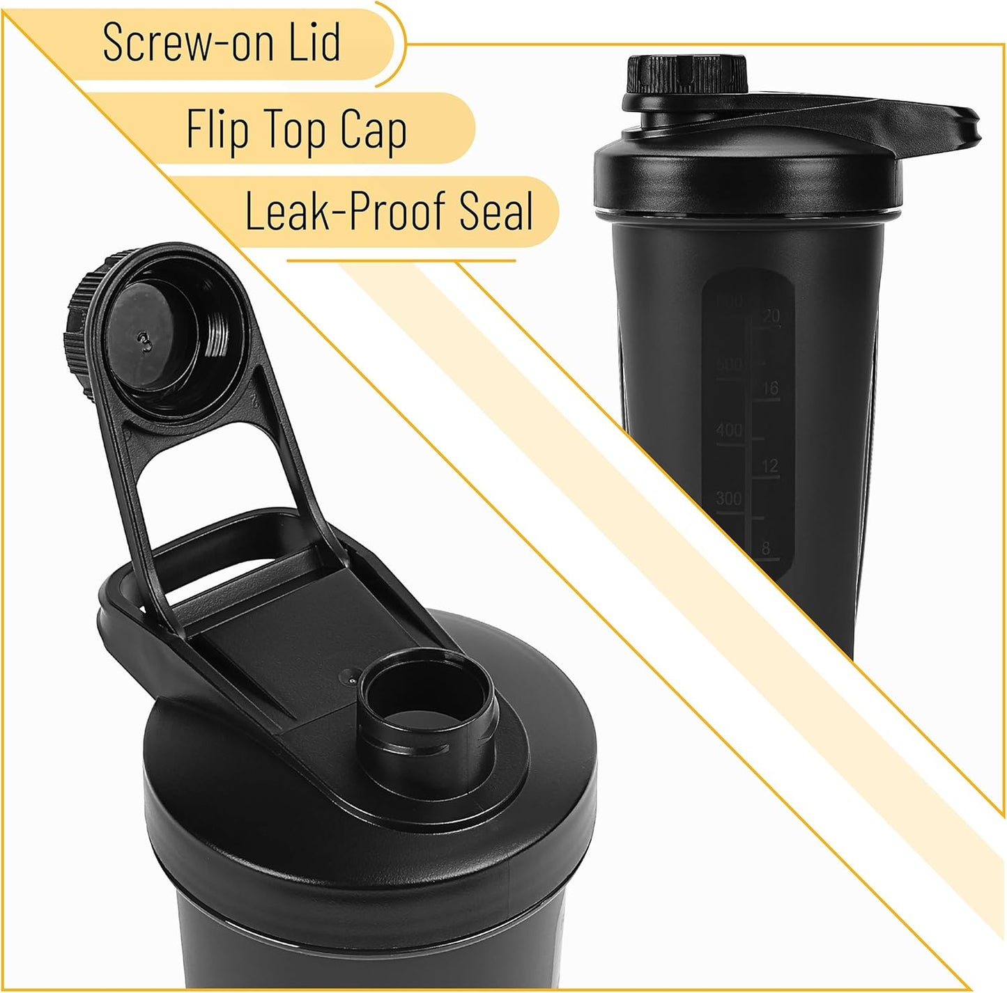 Mr. Pen- Shaker Bottles for Protein Mixes with Twist Cap, 28 oz, Protein Shaker Bottle with Wire Whisk Ball, Shaker Cup, Mixer Bottle