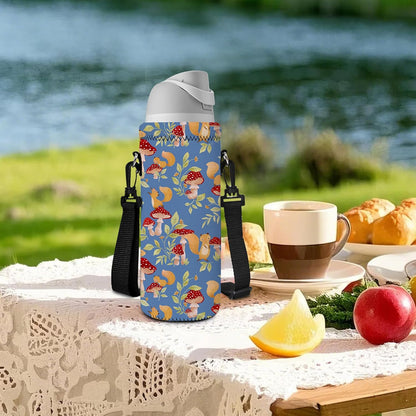Neoprene 500ML/750ML/1000ML Water Bottle Bag Carrier, Portable Insulated Bottle Sling Holder Case Pouch with Adjustable Shoulder Strap for Men Women Walking Hiking Running