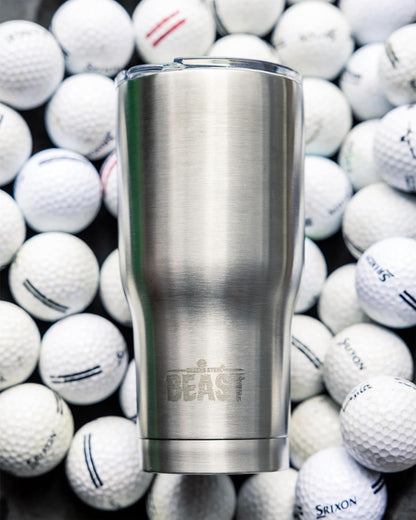 Beast 10 oz Tumbler Stainless Steel Vacuum Insulated Coffee Ice Cup Double Wall Travel Flask (Arctic White)