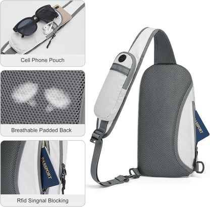 G4Free Sling Bag RFID Blocking Lightweight Crossbody Backpack Chest Shoulder Bag for Travel Sports Running