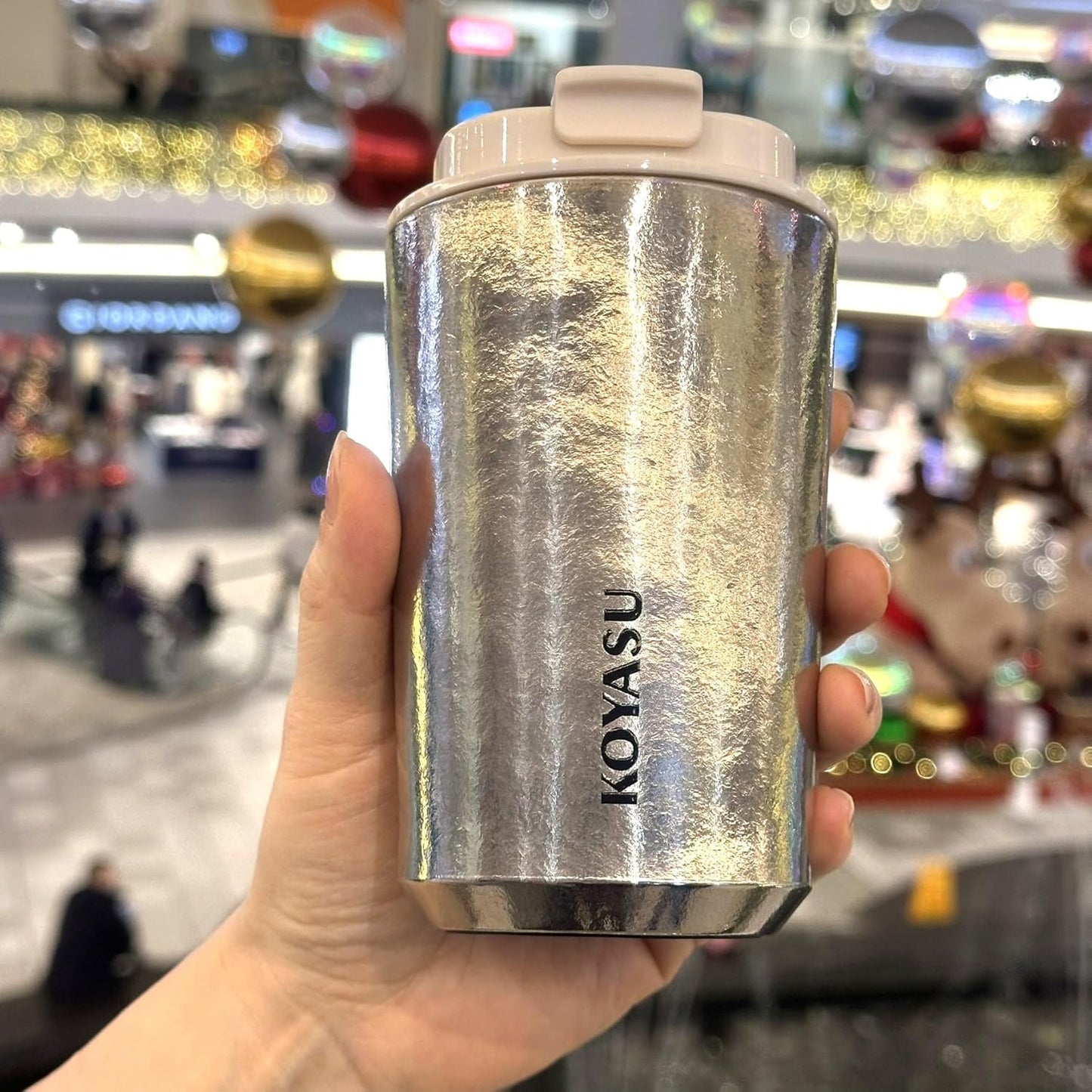 KOYASU Ti-Zen Titanium Travel Coffee Mug - 12oz Ultralight Insulated Tumbler - Leakproof Commuter Cup for Men & Office Desk Accessory - Minimalist Portable Tea Flask for Travel & Car- Indigo Blue