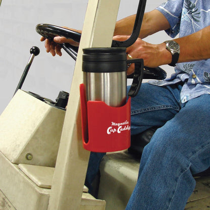 Master Magnetics Magnetic Cup Holder - Caddy for Bottles, Glasses, and Cans - Fits on Fridge, Lawnmower, Forklift, Cart, or Ladder - Heavy-Duty Magnet