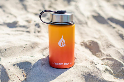 HYDRO CELL Stainless Steel Insulated Water Bottle with Straw - For Cold & Hot Drinks - Metal Vacuum Flask with Screw Cap and Modern Leakproof Sport Thermos for Adults (Neon 18oz)