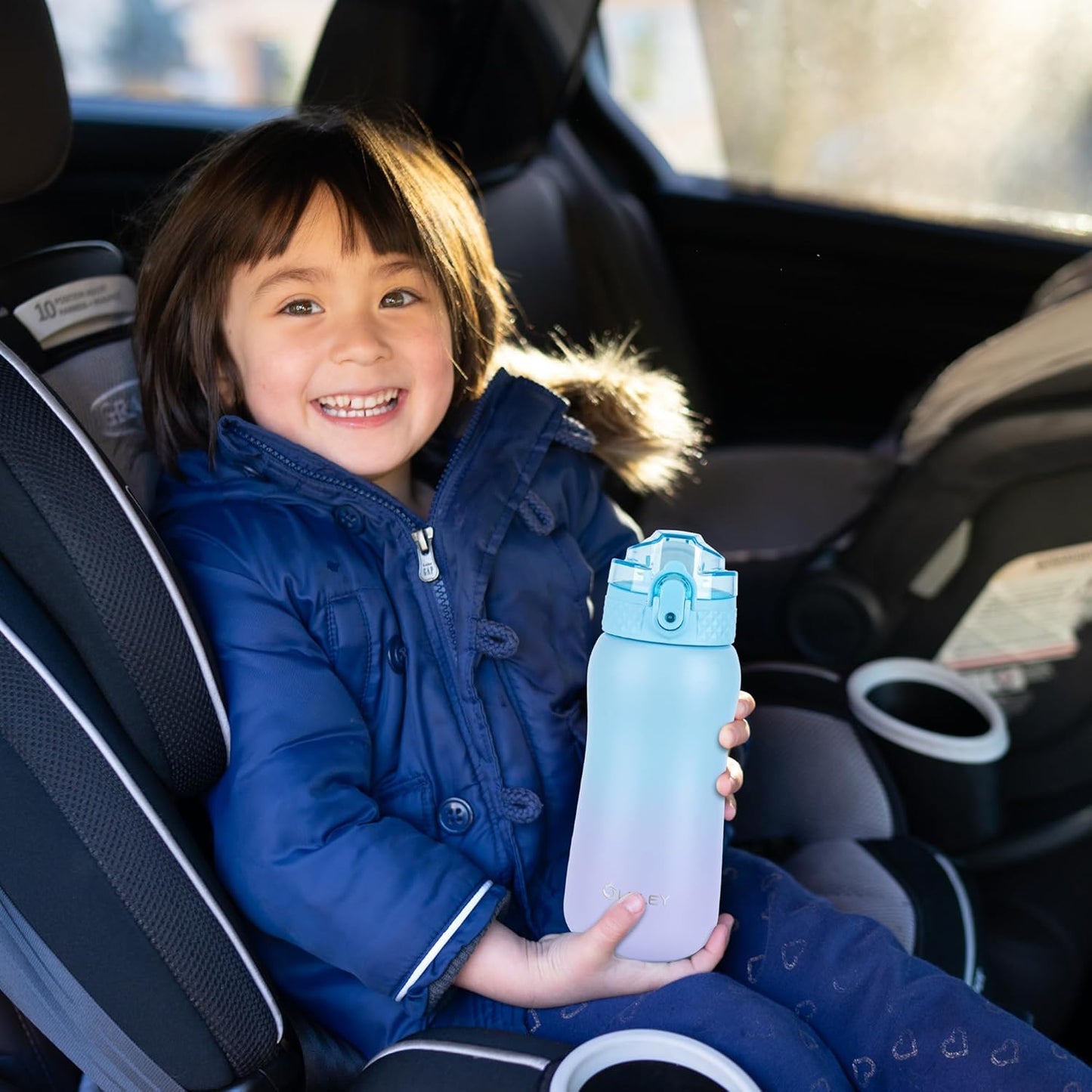 Oldley Insulated Water Bottle 20oz for Adults Kids Stainless Steel Water Bottles with Straw/Chug/Carabiner 3 Lids Fruit Strainer Double Wall Vacuum Wide Mouth BPA Free Leak-Proof for School Travel
