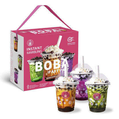 O's Bubble Boba Tea Kit - Bubble Tea Kit - All in One Boba Kit - Boba Kit for Kids - 6 Servings Includes Cups, Straws, Stirrer (Party Kit Variety Pack Upgrade) (Mixed Fruit)