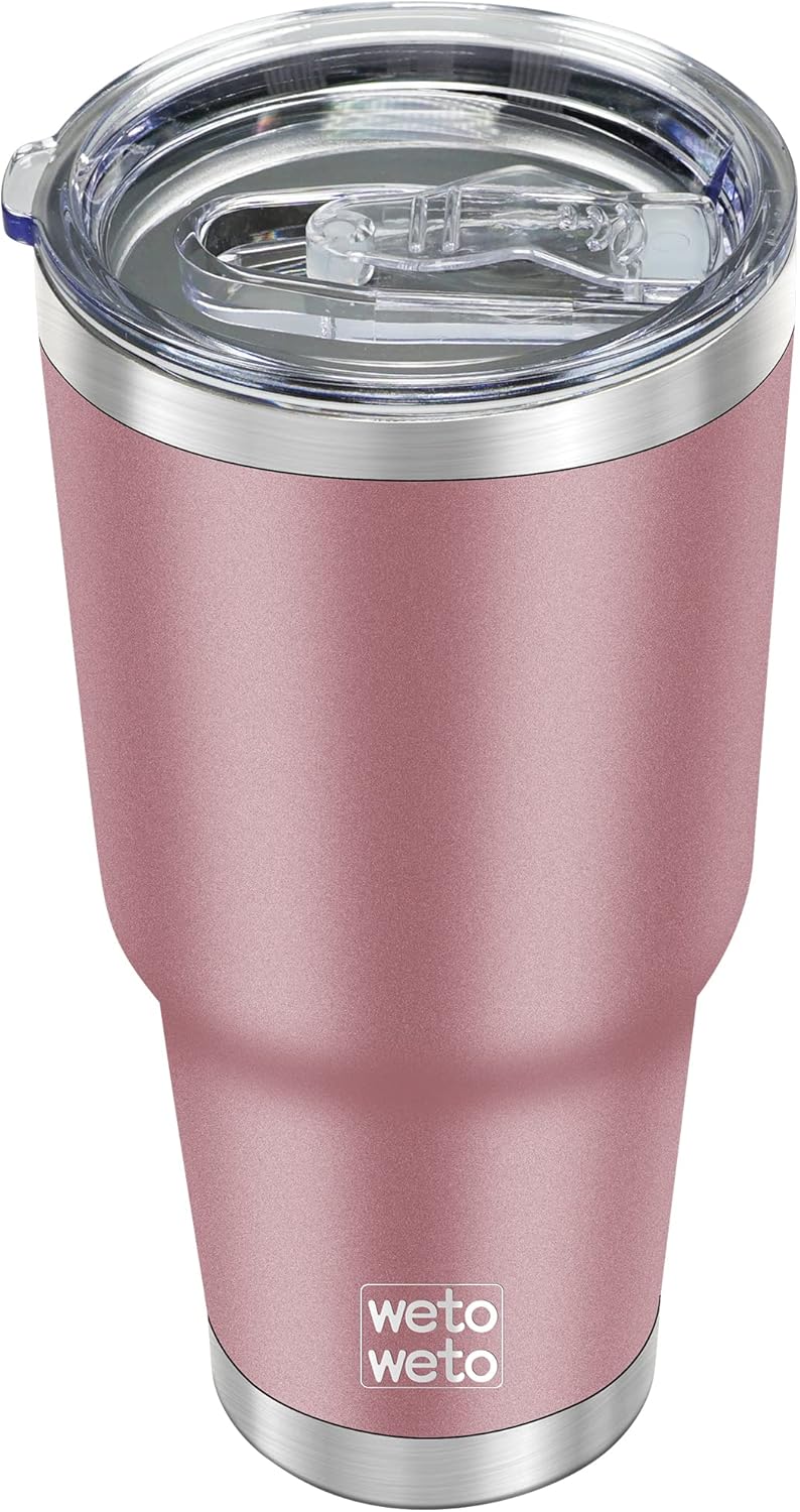 WETOWETO 30oz Tumbler with Lid, Stainless Steel Vacuum Insulated Water Coffee Tumbler, Double Wall Powder Coated Travel Mug Thermal Cup for Home Outdoor (Navy Blue, 1 Pack)