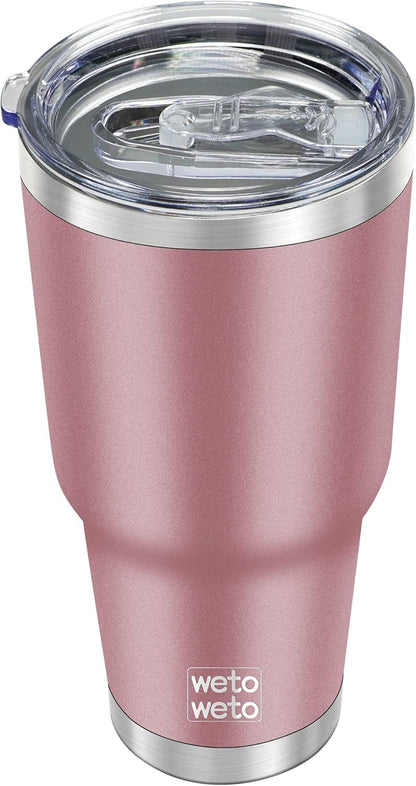 WETOWETO 30oz Tumbler with Lid, Stainless Steel Vacuum Insulated Water Coffee Tumbler, Double Wall Powder Coated Travel Mug Thermal Cup for Home Outdoor (Navy Blue, 1 Pack)