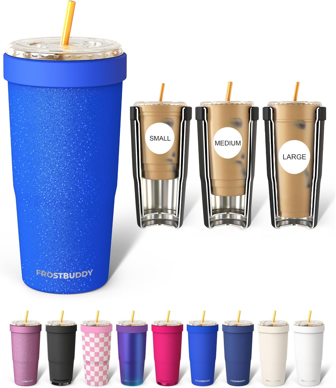 Frost Buddy Togo Buddy | 30 oz Stainless Steel Vacuum Insulated Tumbler | To Go Coffee Cup – Iced Coffee Cups, Iced Coffee Sleeve, Travel Mug, Thermal Cup for Hot & Cold Drinks, Dunkin Cup (Pencil) - Colors A