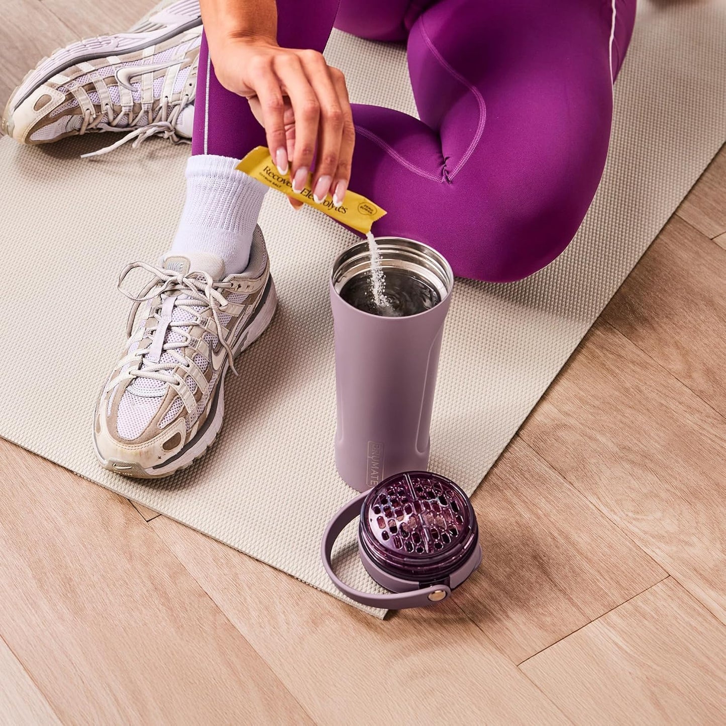 BrüMate MultiShaker Blender Shaker Bottle | 100% Leakproof Insulated Stainless Steel | Pre Workout and Protein Shaker Bottle for the Gym | 25oz (Dark Aura)