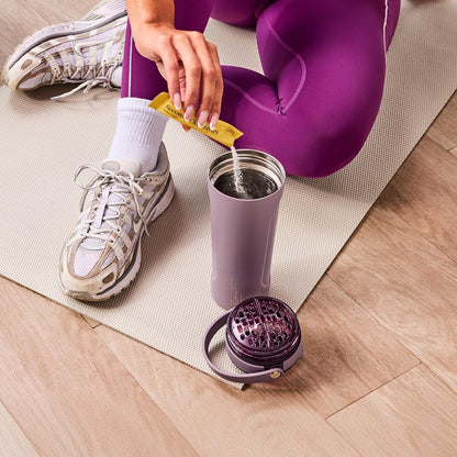 BrüMate MultiShaker Blender Shaker Bottle | 100% Leakproof Insulated Stainless Steel | Pre Workout and Protein Shaker Bottle for the Gym | 25oz (Dark Aura)