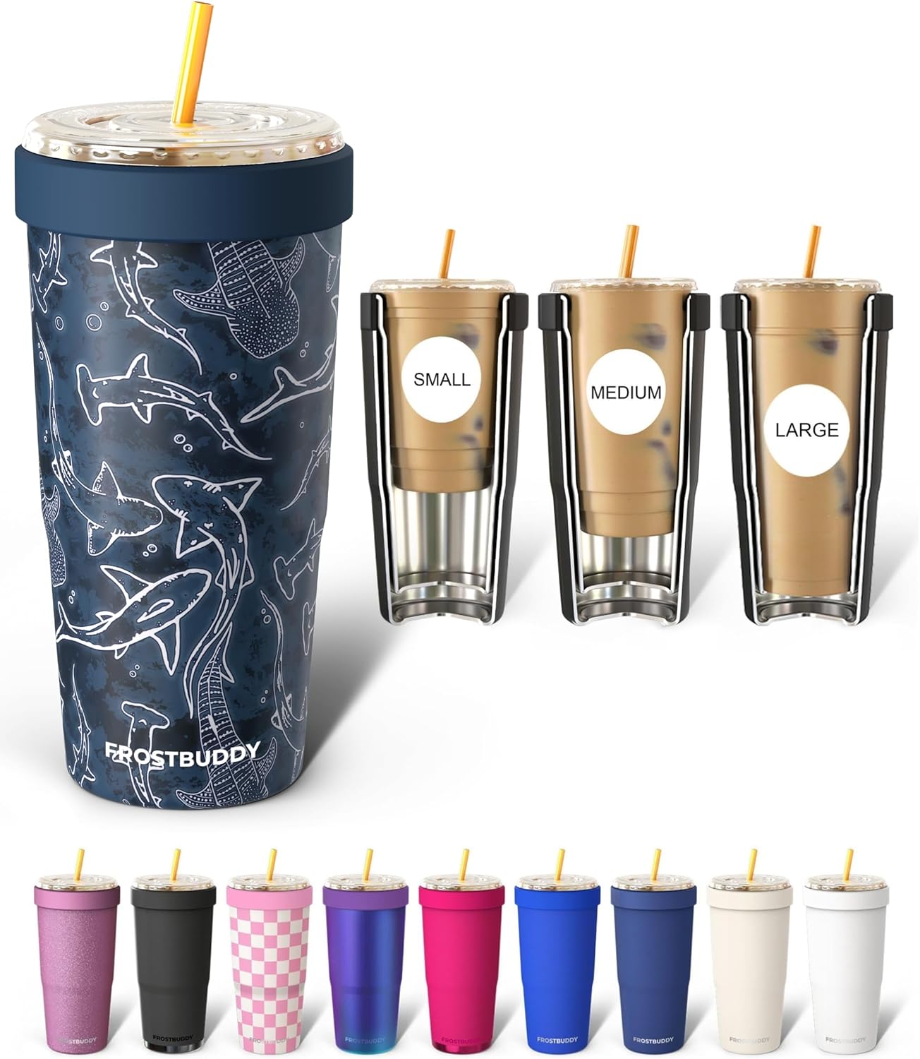 Frost Buddy Togo Buddy | 30 oz Stainless Steel Vacuum Insulated Tumbler | To Go Coffee Cup – Iced Coffee Cups, Iced Coffee Sleeve, Travel Mug, Thermal Cup for Hot & Cold Drinks, Dunkin Cup (Pencil) - Colors A