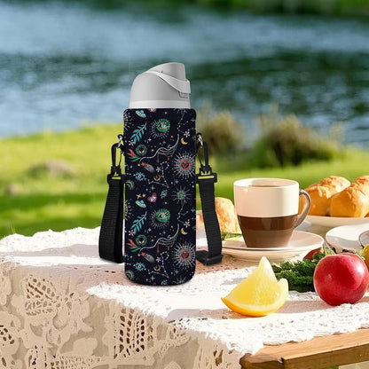 AUPET Water Bottle Sling Bag Carrier Crossbody Sleeve,Insulated Neoprene Bottle Case Holder Pouch Cover 500ML/17oz with Shoulder Strap for Walking Women Men