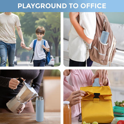 【Upgraded】Exllena Small Insulated Water Bottle 12 oz/350ml– Mini Insulated Water Bottle for Hot & Cold Drinks, Perfect Small Water Bottle for Travel, Purse...(Greyish Blue)