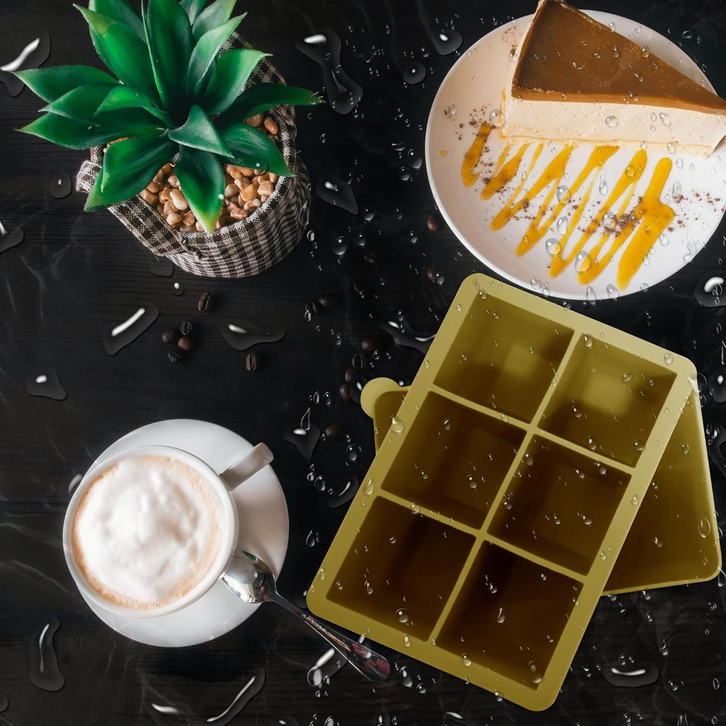 Excnorm Silicone Ice Cube Trays 3 Pack - Large Size Silicone Ice Cube Molds with Leak Proof Removable Lid Square Ice Cube Tray And BPA Free for Cocktail,Whiskey, Stackable Flexible Ice