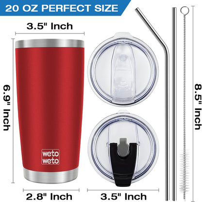 WETOWETO 20oz Tumbler, Stainless Steel Vacuum Insulated Coffee Travel Mug, Double Wall Powder Coated Insulated Coffee Mug Travel Mug with Lid Thermal Cup for Outdoor (Navy Blue, 1 Pack)