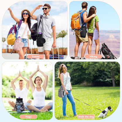 Water Bottle Carrier Bag with Strap, Sling Bag for Walking, Hiking, Cycling, Black, 40 Ounces