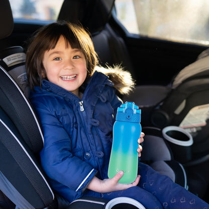 Oldley Insulated Water Bottle 20oz for Adults Kids Stainless Steel Water Bottles with Straw/Chug/Carabiner 3 Lids Fruit Strainer Double Wall Vacuum Wide Mouth BPA Free Leak-Proof for School Travel