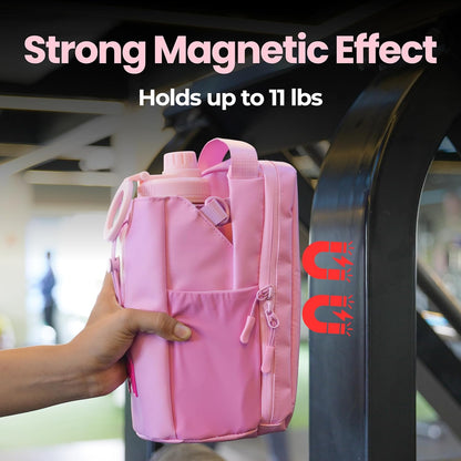 MAGNACE Magnetic Gym Bag Bundle, 3-in-1 Set with Water Bottle Holder, Magnetic Pouch, Towel & Sling Bag – For Men & Women
