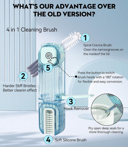 3 in 1 Cup Lid Gap Cleaning Brush Set, Multifunctional Insulation Bottle Cleaning Tools, Mutipurpose Tiny Silicone Cup Holder Cleaner, Home Kitchen Cleaning Tools