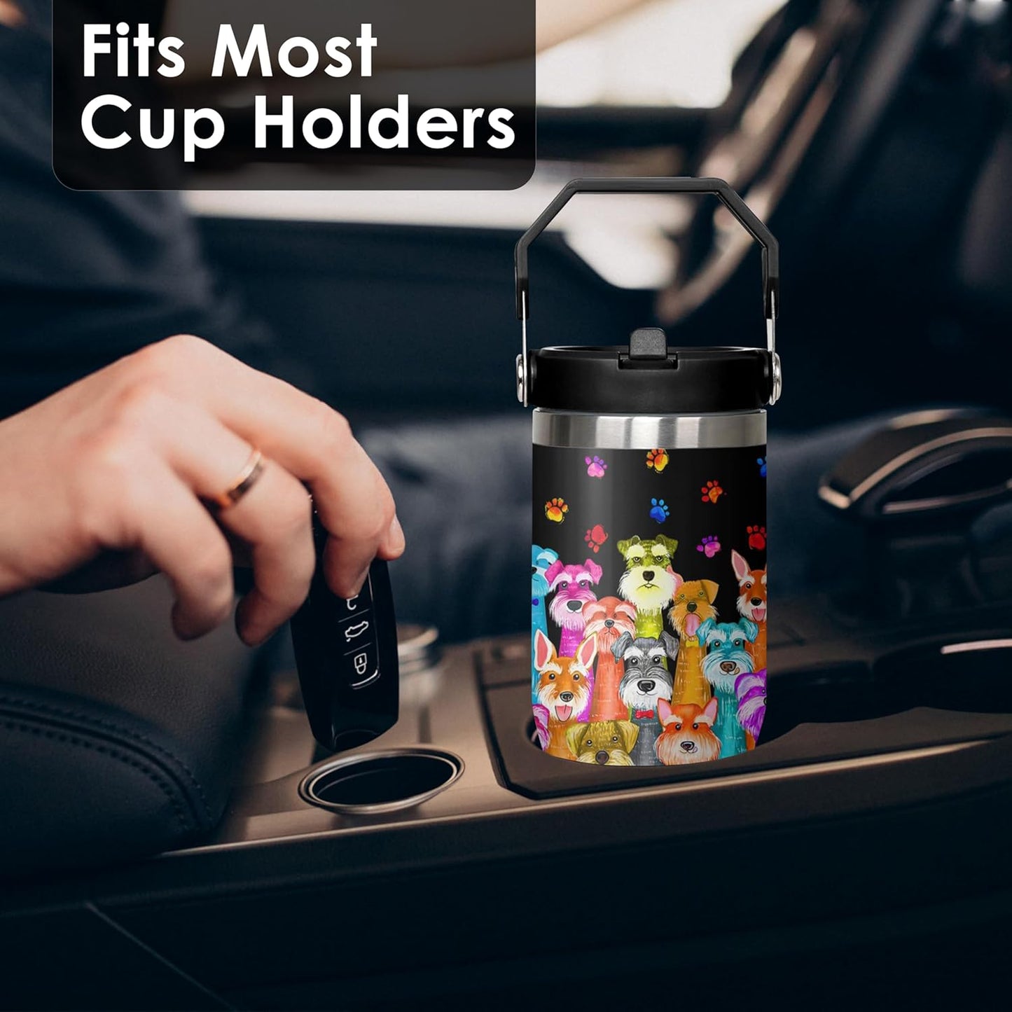 30 oz Peacock Blue Flip Straw Tumbler with Top Handle for Peacock Blue Lover Resuable Vacuum Insulated Flip Top Water bottle for Home Office Car