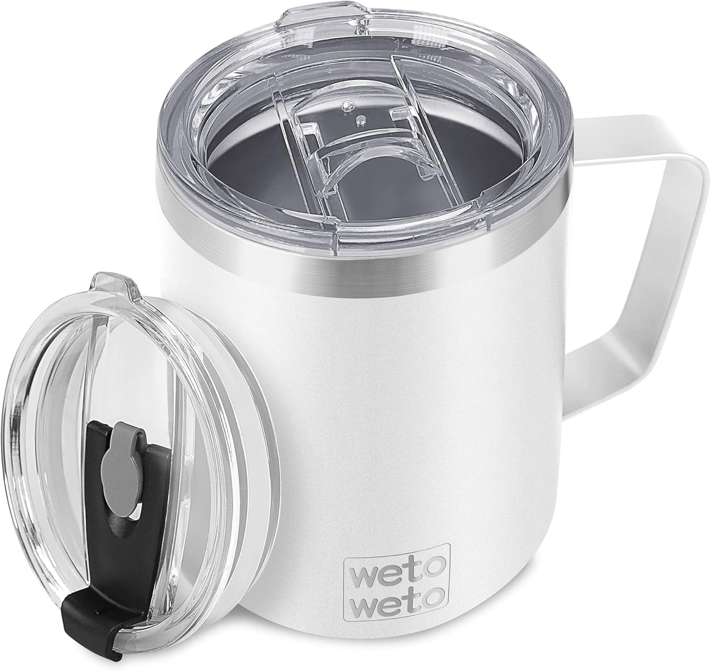 WETOWETO 14 oz Coffee Mug, Vacuum Insulated Camping Mug with Lid, Double Wall Stainless Steel Travel Tumbler Cup, Thermal Coffee Mug, Powder Coated Navy Blue