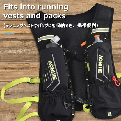 Azarxis TPU Soft Flask Collapsible Water Bottles BPA-Free 250ml 350ml 500ml for Hydration Vest Pack Running Hiking Cycling Climbing