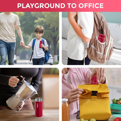 【Upgraded】Exllena Small Insulated Water Bottle 12 oz/350ml– Mini Insulated Water Bottle for Hot & Cold Drinks, Perfect Small Water Bottle for Travel, Purse...(Greyish Blue)