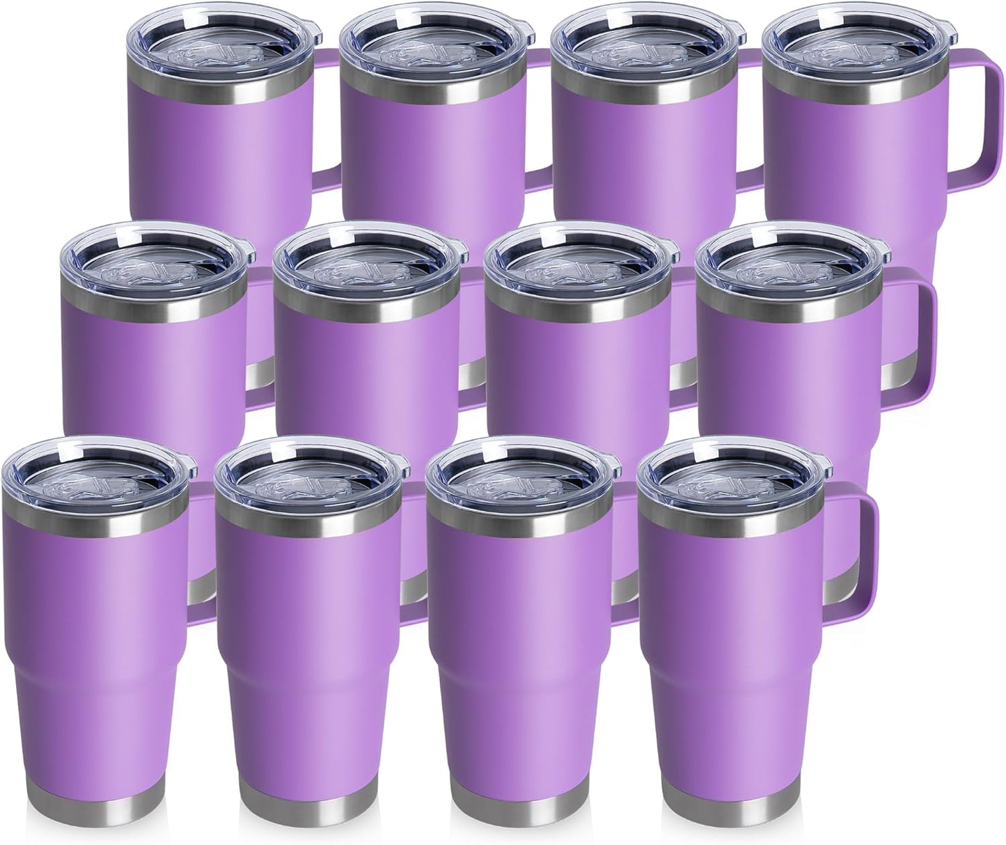 HASLE OUTFITTERS 20oz Tumbler with Handle & Lid, Insulated Stainless Steel Travel Mug, Leakproof Cup for Coffee, BPA-Free Double-Wall Vacuum Tumblers for Hot/Cold Drinks, Commuter, Gym, Office, Blue