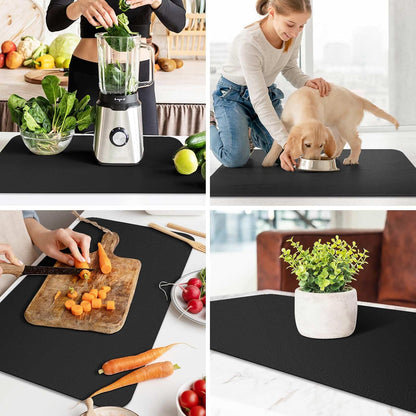WISELIFE Dish Drying Mat Super Absorbent Drying Mat Large Dish Drying Mats for Kitchen Counter Easy Clean Dish Mat Kitchen Drying Mat15"x 18" Stylish Grey