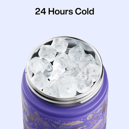 ENCOOL Insulated Water Bottle with Straw Stainless Steel Water Bottle, Leak-Proof, BPA-Free, Double Wall Vacuum Keeps Cold for 24 Hours for Sports, Travel, School (26 oz, Cotton Candy) - Colors A
