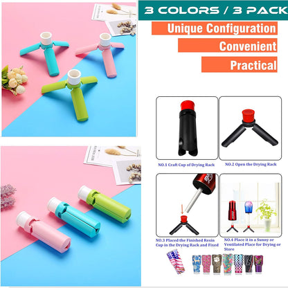 Cup Drying Machine Kit, Drying Stander Holder with Pipe, DIY Glitter Epoxy Tumblers Cup Turner Kit (Rack, White)