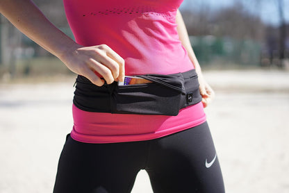 3 Pocket Adjustable Running Belt Waist Pack, Fanny Pack For Working Out With Sweat Resistant Backing, Holds All iPhone Models