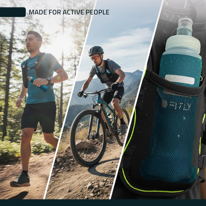 FITLY Soft Flask - Shrink As You Drink Soft Water Bottle for Hydration Pack - Folding Water Bottle Ideal for Running, Hiking, Cycling, Climbing & Rigorous Activity