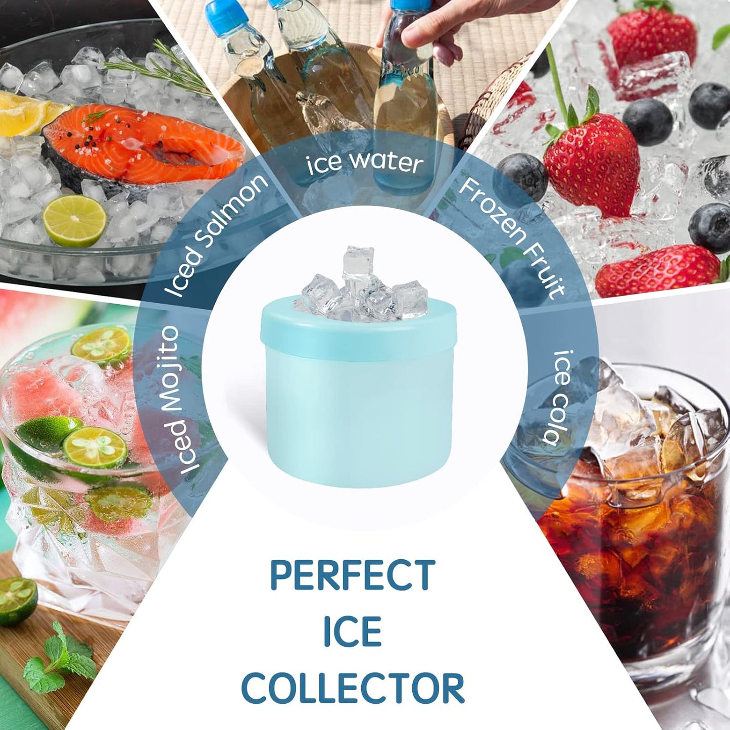Small Ice Maker Cup, Cylinder Silicone Ice Cube Molds, Mini Ice Maker Cube Tray, Decompress Ice Lattice Ice Cube Trays for freezer, 60 Ice Cubes, Easy-Release 2Pcs