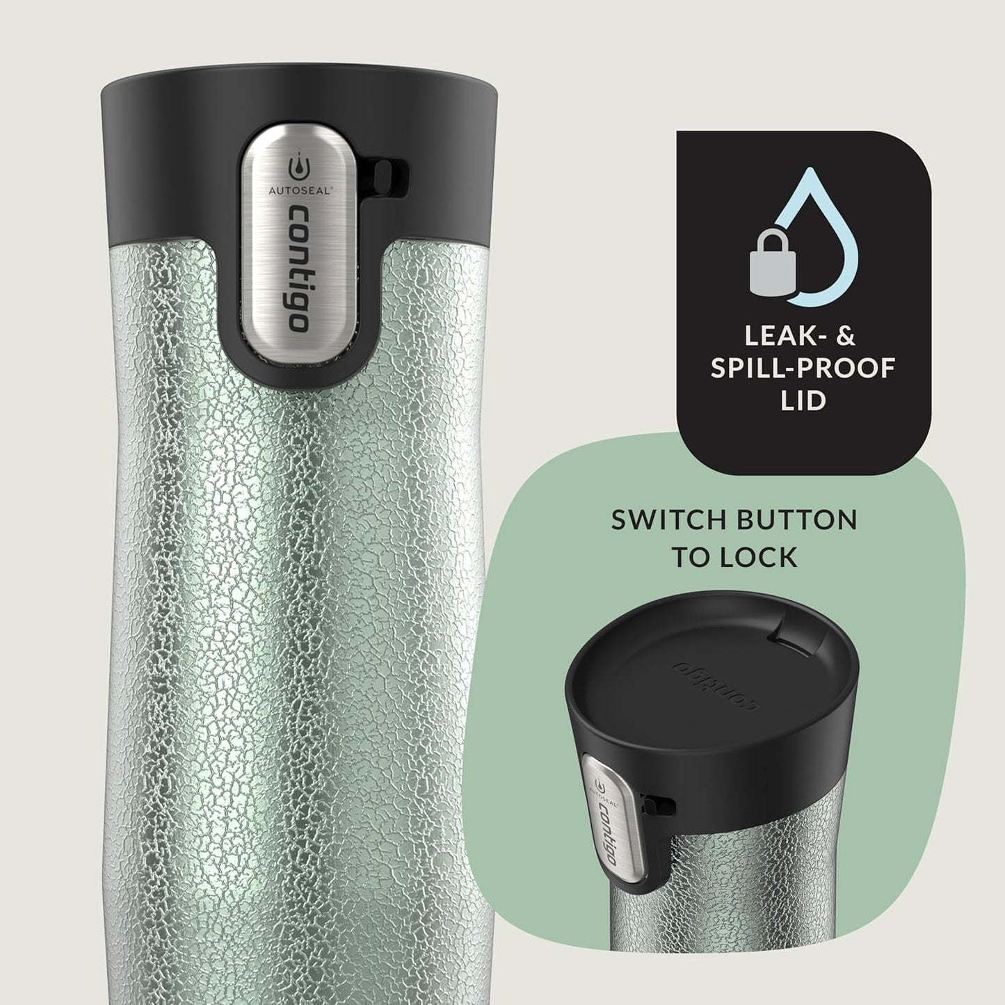 Contigo AUTOSEAL West Loop Vacuum-Insulated Stainless Steel Travel Mug with Easy-Clean Lid 12 oz Blueberry